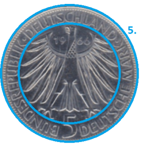 Schriftzug einer Münze Schriftzug einer Münze